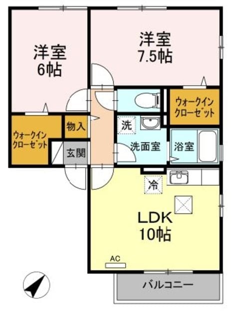 グリーンアヴェニューＣの物件間取画像