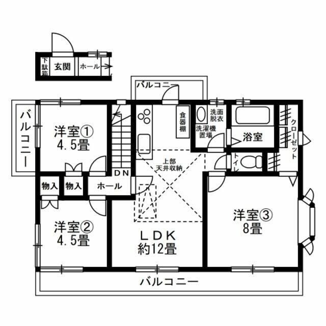 横浜市旭区万騎が原戸建の物件間取画像