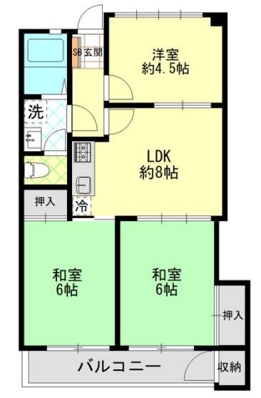 六会駅前高層住宅の物件間取画像