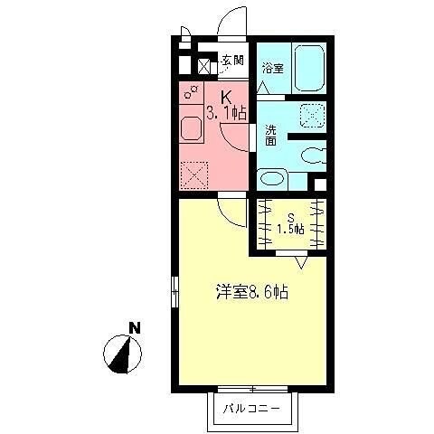 アミカ湘南Ｂの物件間取画像