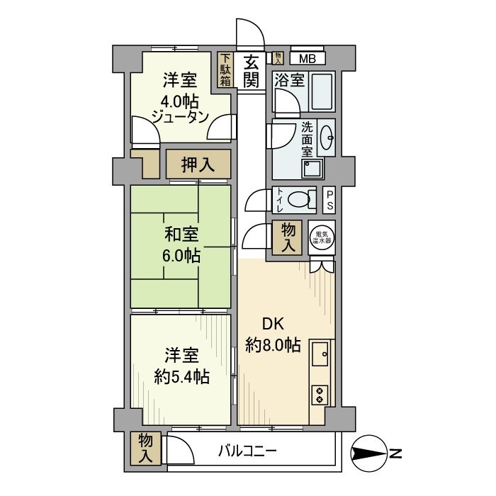 カマクラ大船コーポの物件間取画像