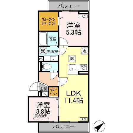 ファンウェーブ湘南辻堂の物件間取画像