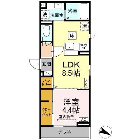 エスペリア東柏ヶ谷二丁目の物件間取画像