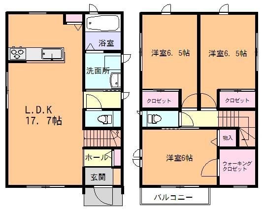 小島貸家の物件間取画像