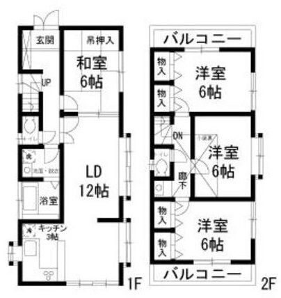 三ッ沢南町貸家の物件間取画像