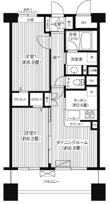 ピエス綱島の物件間取画像