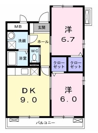 プレ　ド　ラ　ガールの物件間取画像