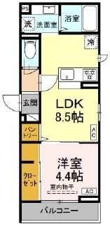 エスペリア東柏ヶ谷二丁目の物件間取画像