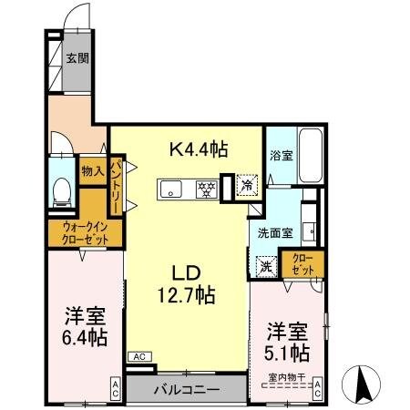 CLASSEUM仙台小田原　A棟の物件間取画像