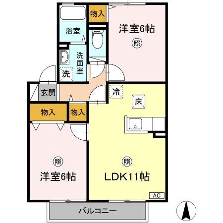 セジュール　ＡＢの物件間取画像