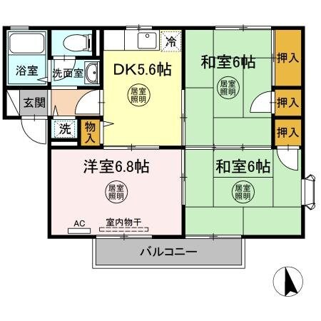リベラ花渕　ＡＢＣの物件間取画像