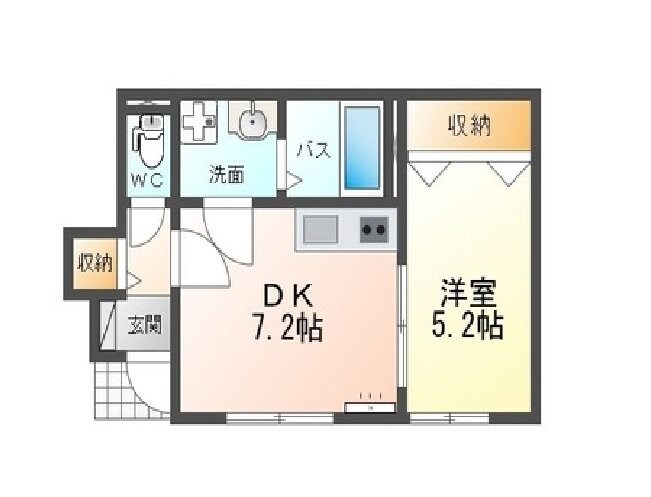 ライジングスター　Ａ棟の物件間取画像