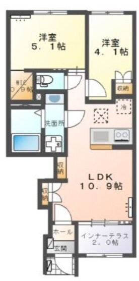 福室３丁目新築アパートの物件間取画像