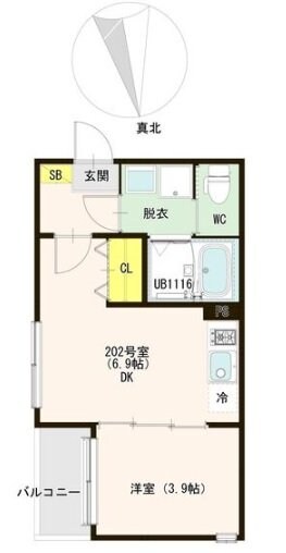 GREEN ACE II(グリーンエースツー)(郡山七丁目(7)B)の物件間取画像