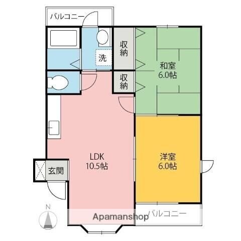 ウィステリアIIーＡの物件間取画像