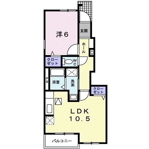 ビサイド・萩Ｂの物件間取画像