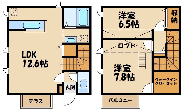 ボヌールＡの物件間取画像