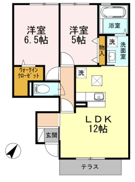 ライスフィールド　ハピネスAの物件間取画像