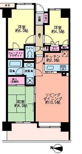 コスモ西大島グランステージ南棟の物件間取画像