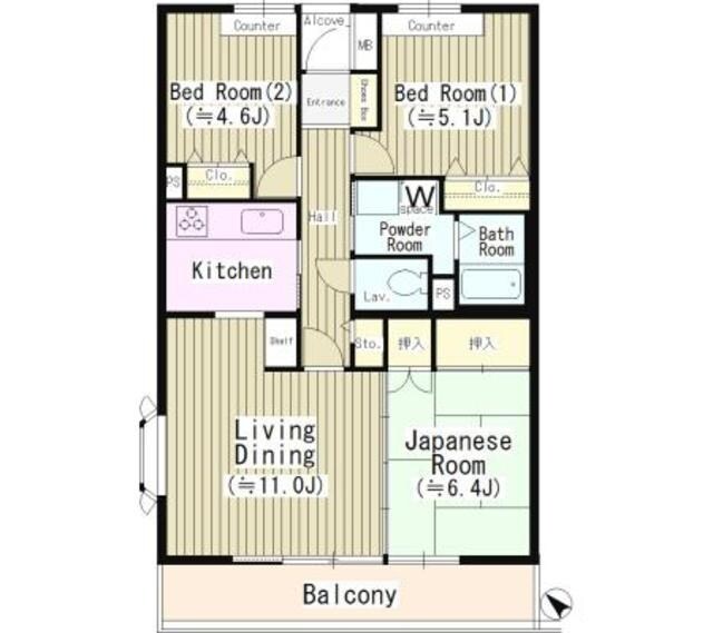 グリシーヌ高井戸の物件間取画像