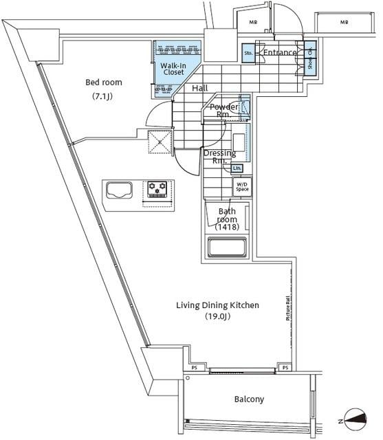 コンフォリア新宿イーストサイドタワーの物件間取画像