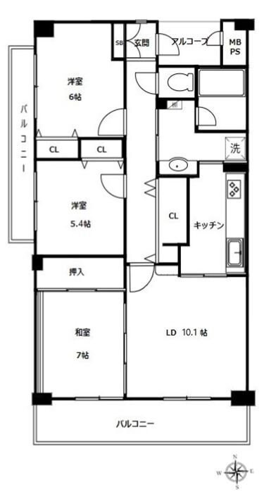 アソシエール中野弐番館の物件間取画像