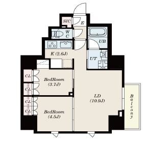 S-RESIDENCE日本橋馬喰町Aereの物件間取画像