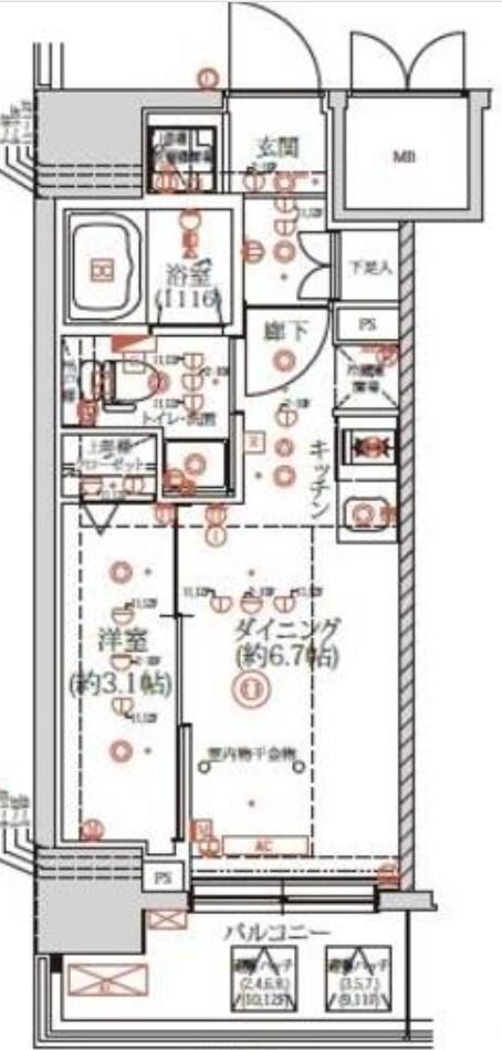 クオリタス日本橋浜町の物件間取画像