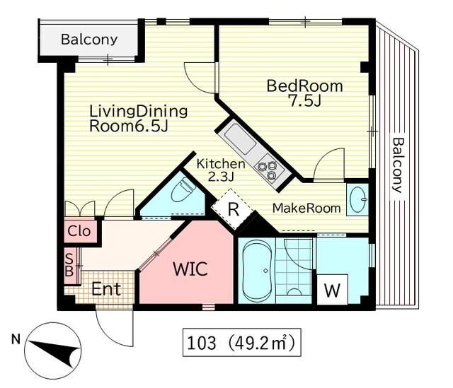 Apartment　Ricoの物件間取画像