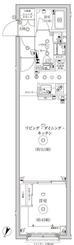 グローリオシェルト池袋IIの物件間取画像