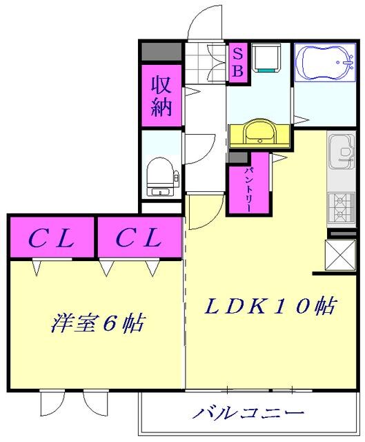 サザンボヌールの物件間取画像