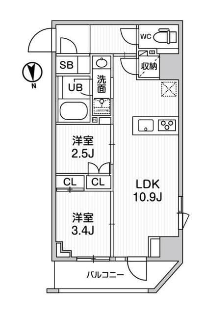 ｎｉｄｏ　ＳＨＩＮ－ＯＫＡＣＨＩＭＡＣＨＩの物件間取画像