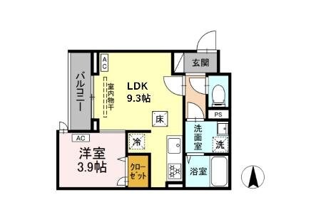 グラナーデ扇I　Aの物件間取画像