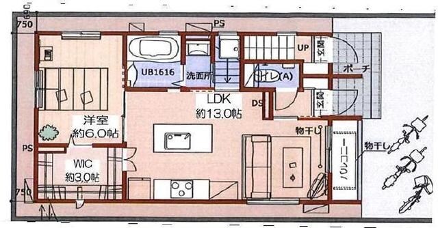 プラムカンパーニュ六町の物件間取画像