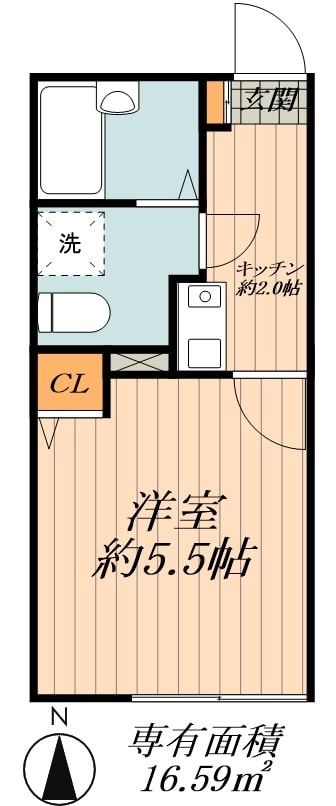 フルール北千住の物件間取画像