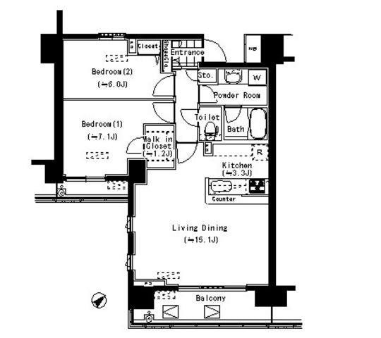 ＰＲＩＭＥ　ＵＲＢＡＮ　東中野　ＣＯＵＲＴの物件間取画像