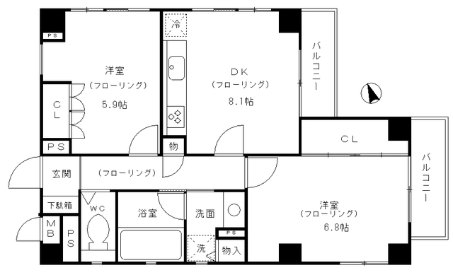 Ｍ－ＡＺＡＢＵＪＵＢＡＮの物件間取画像