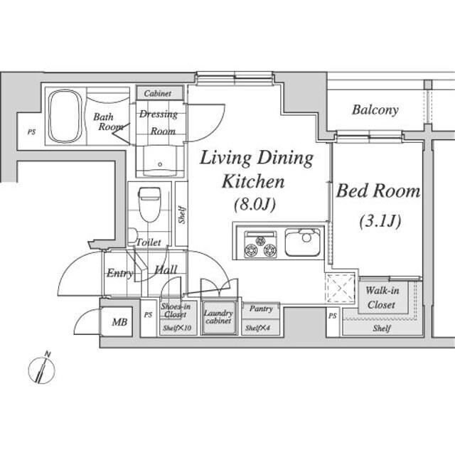 レジディア神田の物件間取画像