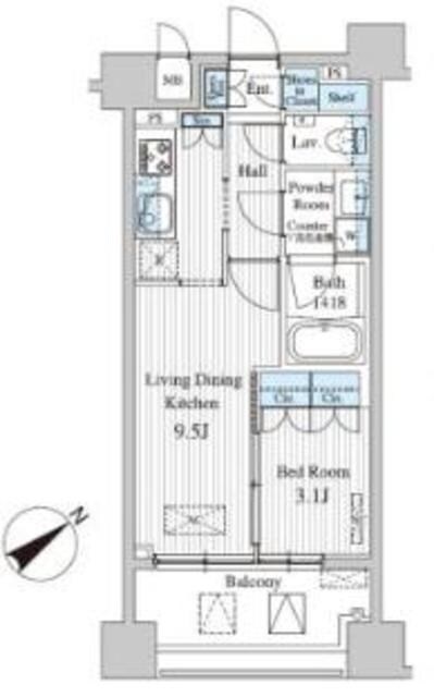 ＭＦＰＲコート赤坂見附の物件間取画像