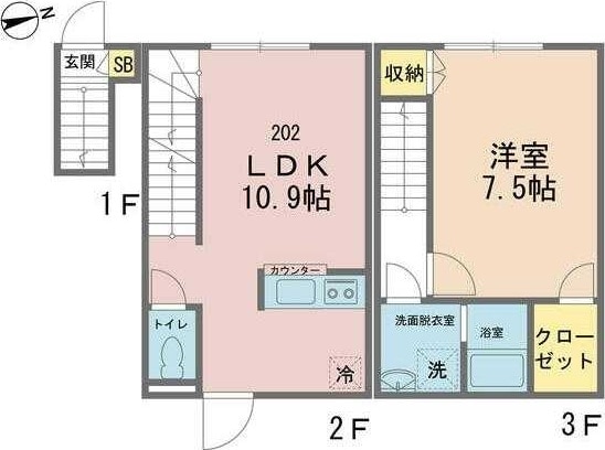 カインドネス南砂町　202号室の物件間取画像