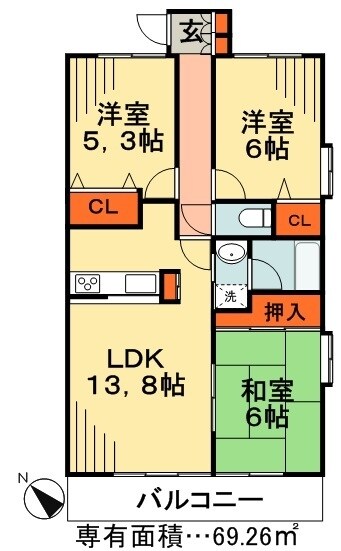 グランリーブルの物件間取画像