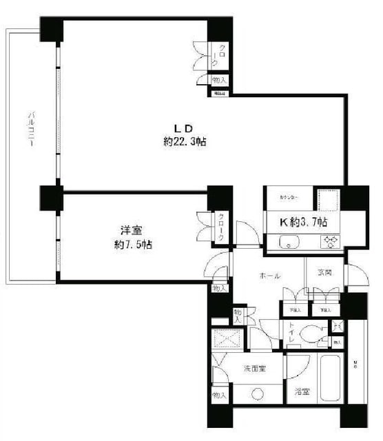 リバーポイントタワーの物件間取画像