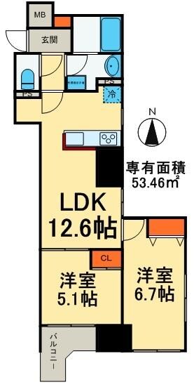 リバーレ浅草ウエストの物件間取画像