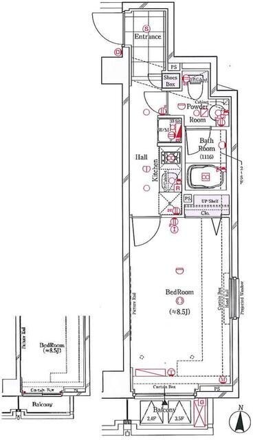 ガリシア菊川エストゥディオの物件間取画像