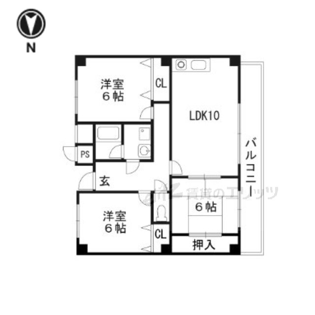 サンハート南茨木の物件間取画像