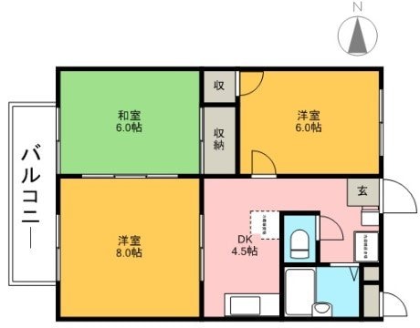 メロディーハイツ高槻IIの物件間取画像