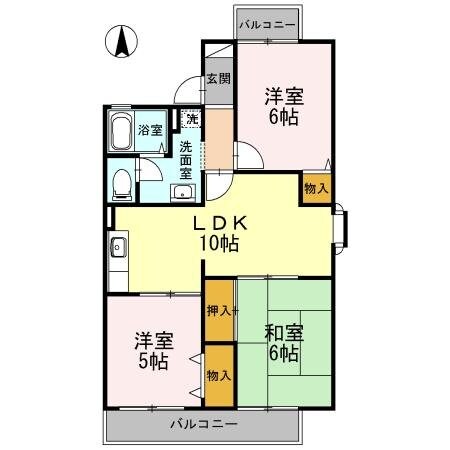 エクセレントサカウエ　Ｃ棟の物件間取画像