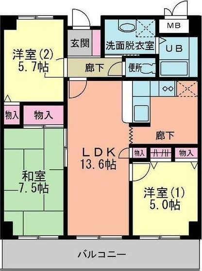 ハルフィー江坂の物件間取画像