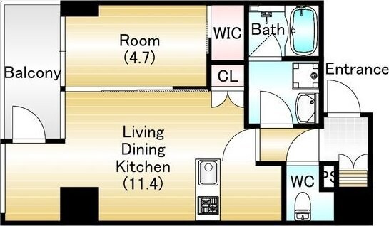 Fortunato 扇町の物件間取画像