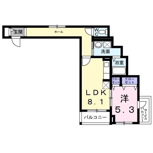 エスポアール上山手の物件間取画像